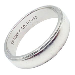 Tiffany & Co. Platinum 6mm Band Classic Milgrain Mens Band Ring Sz 11.5